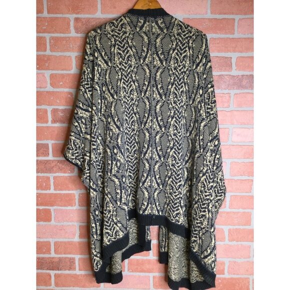 Chaser Womens Open Front Oversized Knit Cardigan Sweater Snake Print Size XS - Picture 7 of 10